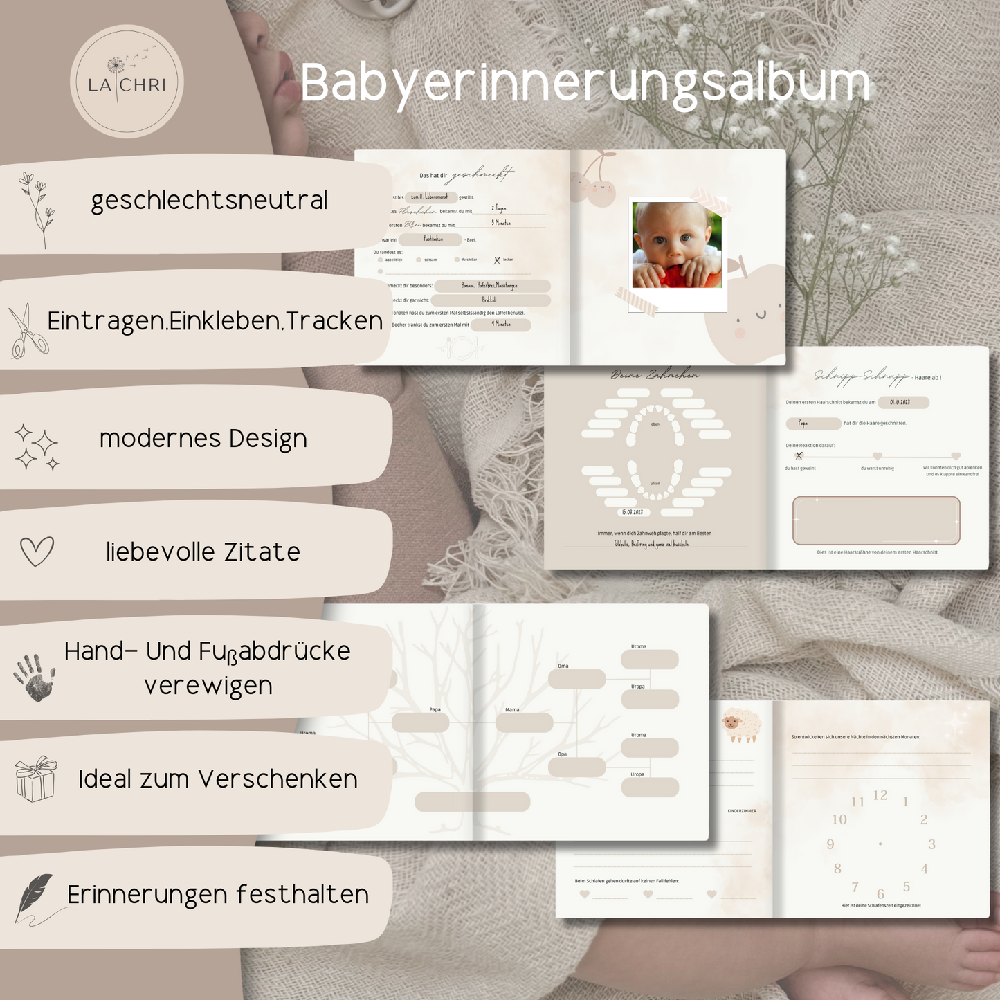 Babyerinnerungsbuch "Dein erstes Lebensjahr" inkl. Stickersheet